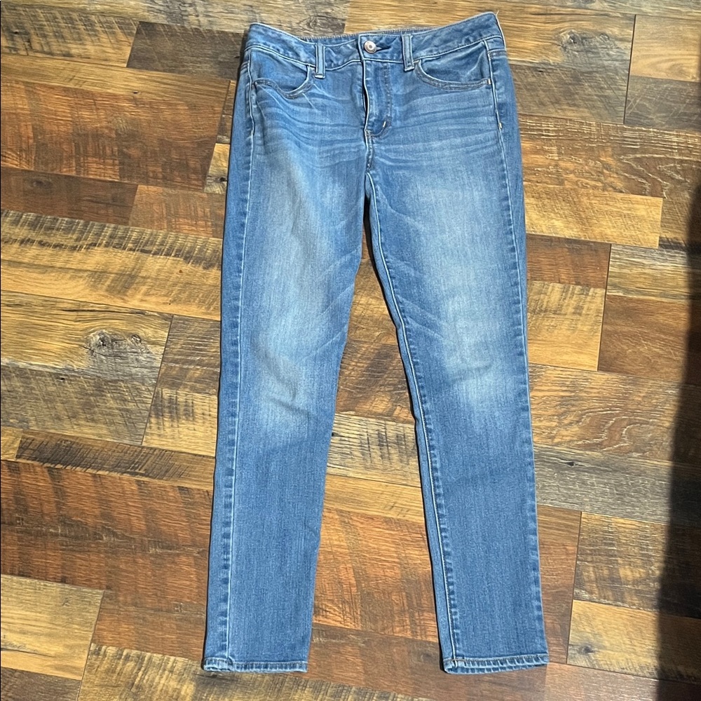American Eagle Outfitters Women's Light Blue Skinny Jeans (4)